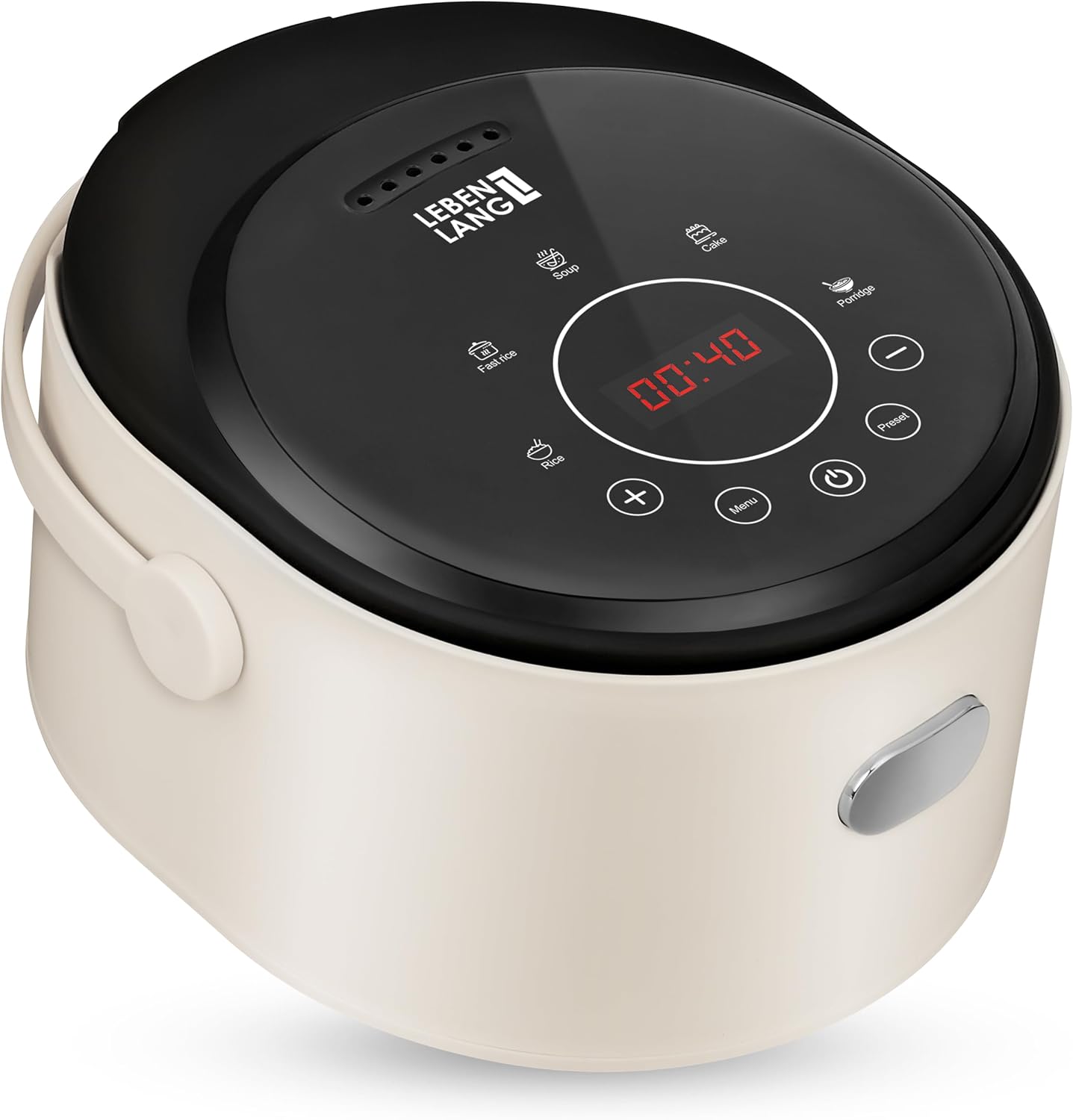 LEBENLANG Digital Electric Rice Cooker with Warming Function - Includes Timer & Measuring Cup and Rice Spoon I 0.8 L Up to 4 People I Rice Cookers Small Rice Cooker Sushi Rice Cooker Porridge & Soups