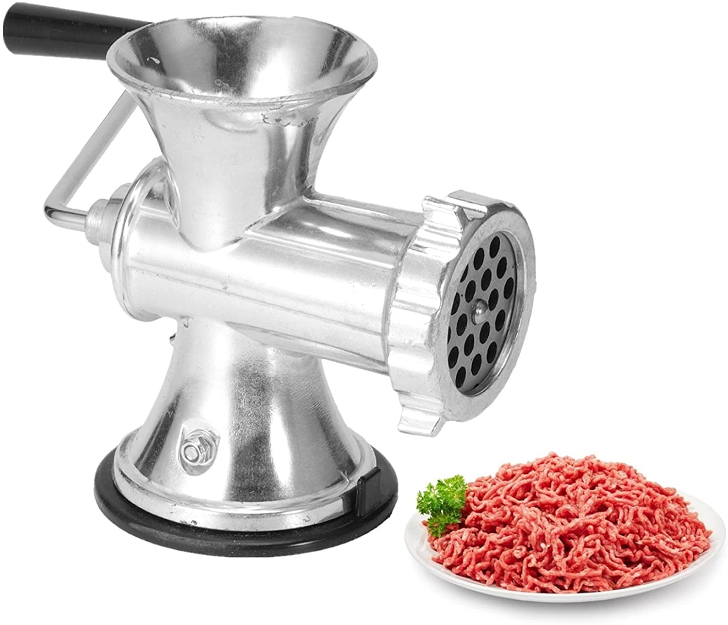 Jarchii Meat Mincer, Aluminium Alloy Heavy Duty Powerful Manual Food Meat Grinder Vegetable Seasoning Pepper Grinder Sausage Stuffer Attachment for Kitchen Home