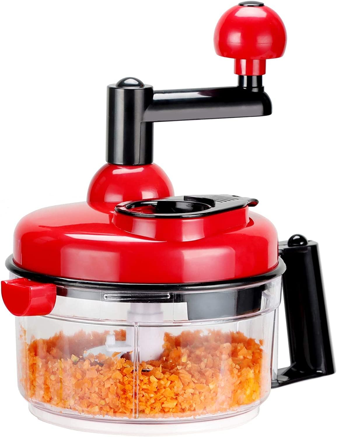 Universal Chopper with Hand Crank, 800 ml, Vegetable Chopper | Multi-Chopper Manual for Vegetables, Fruit, Salad, Meat, Onion Chopper & Kitchen Appliance (Red)