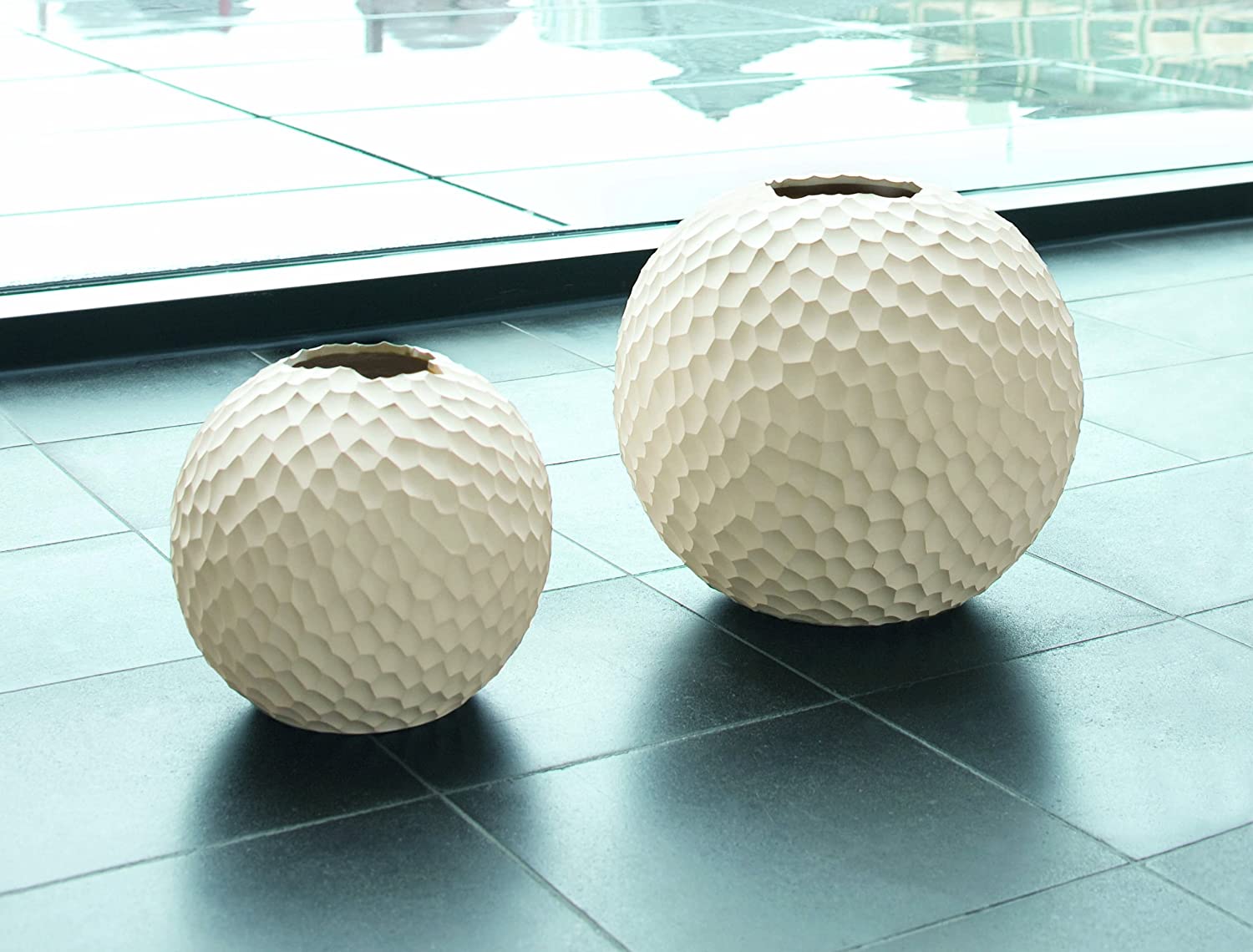 ASA 1339011 Stone Vase 21 x 21 x 21 cm White