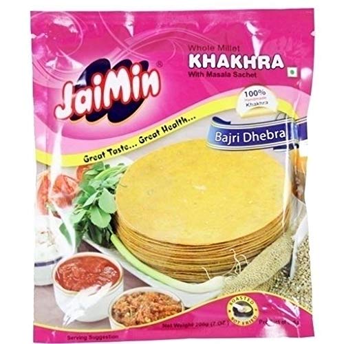 Jaimin Bjara Dhebra Khakhra Weizen-Snack mit Hirse-Geschmack - 200g
