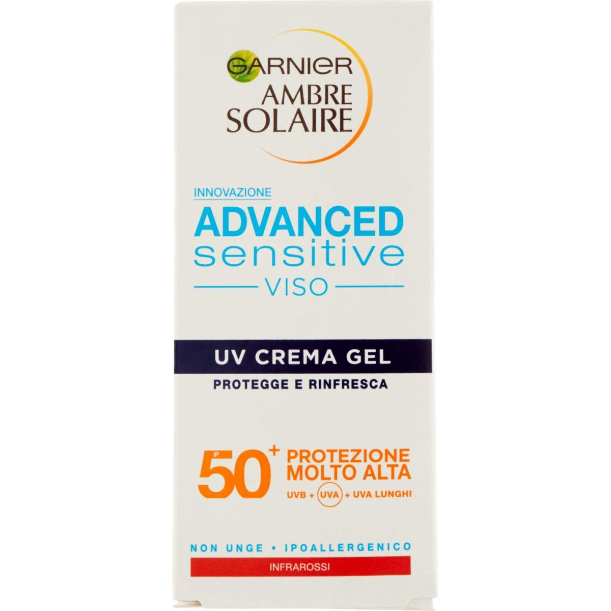 Garnier Ambre Solaire UV Gel Face Cream Advanced Sensitive SPF 50+ Ultra High Protection 50ml