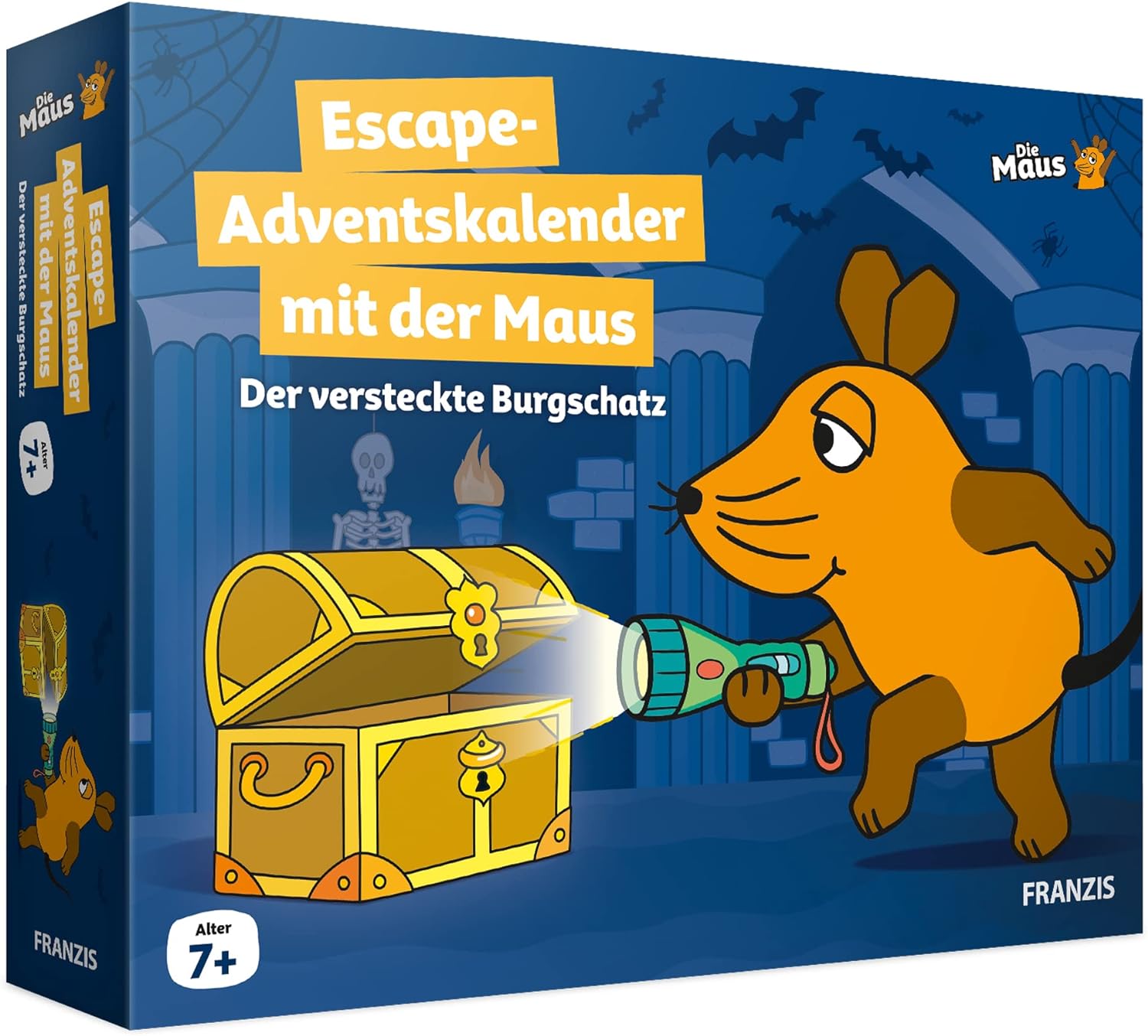 FRANZIS 67169 - Escape Advent Calendar with the Mouse - The Hidden Castle Treasure, 24 Exciting Puzzles for the Advent Season, for Children from 7 Years
