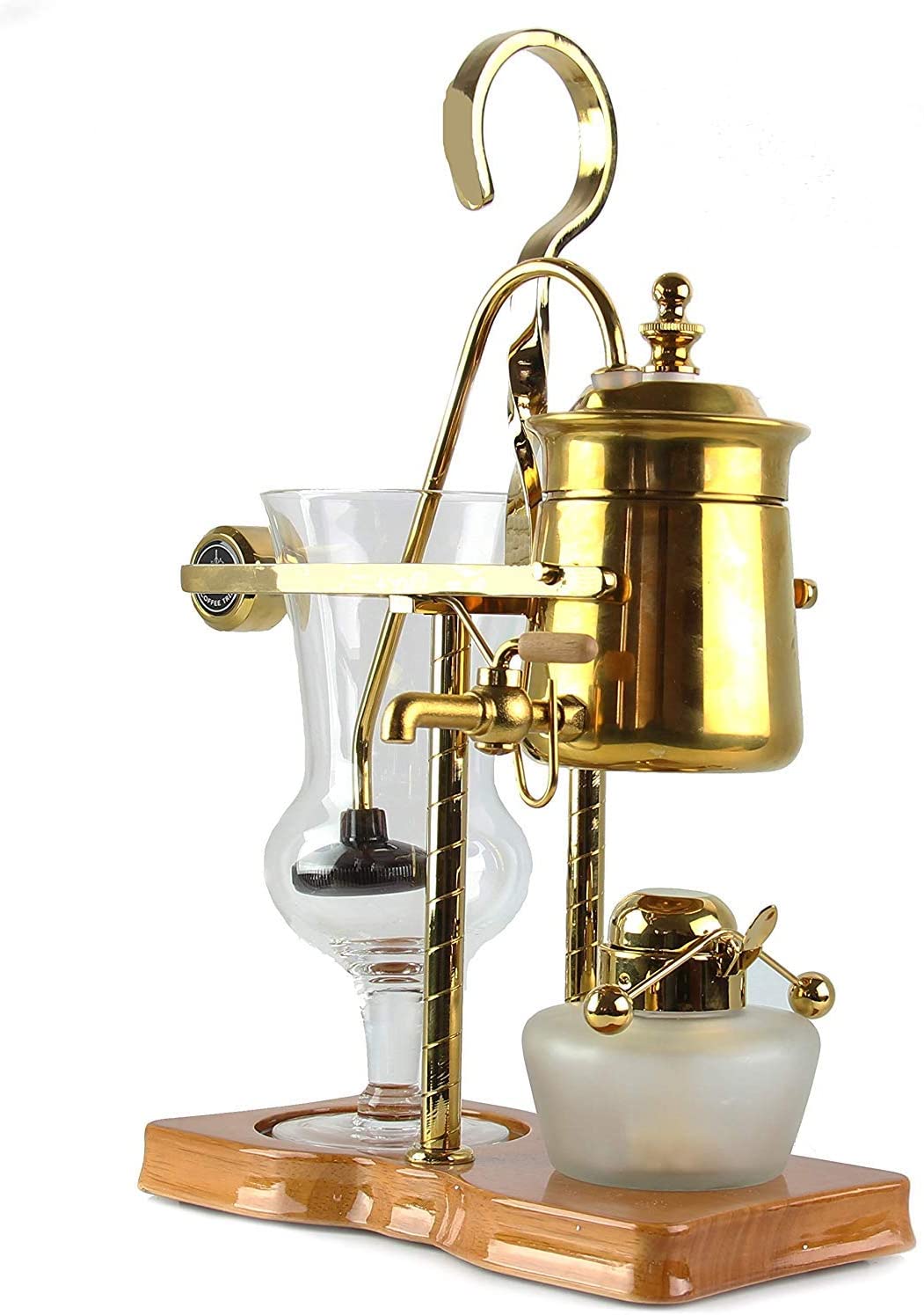 Siphon Coffee Machine Set - Belgian Siphon Coffee Machines with Family Balance, Classic and Elegant Retro Design, Vacuum Coffee Pot, Easy to Clean, Gold