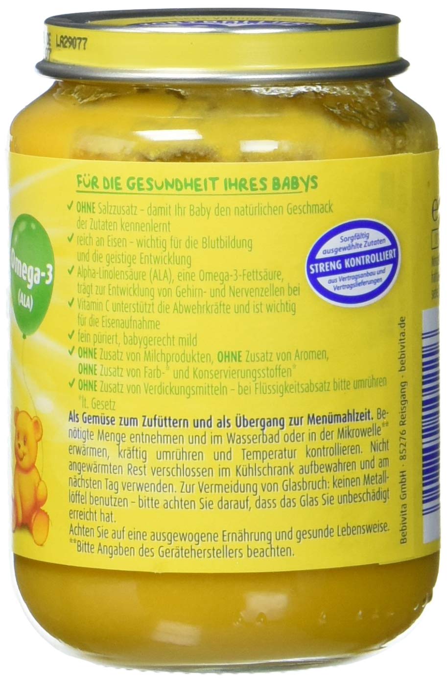 Bebivita Feines Gemüse-Allerlei, 6er Pack (6 x 190 g)