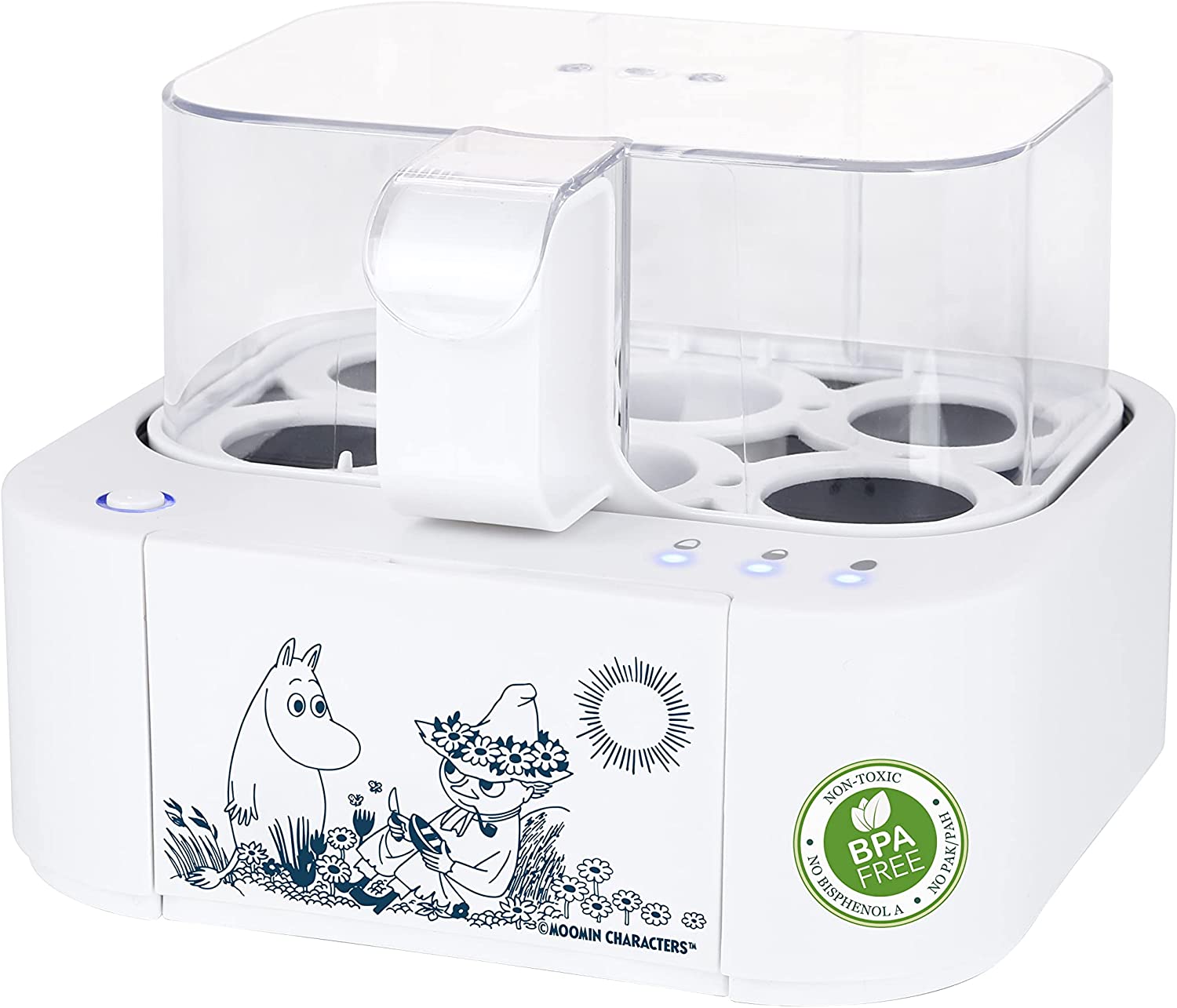 Moomin Fully Automatic Electric Egg Cooker Boils All Three Cooking Levels [Soft | Medium | Hard] In Just One Cooking Process With Perfect Results and Voice Output in 5 Languages ​​(DE/EN/NL/FI/SE-FI)