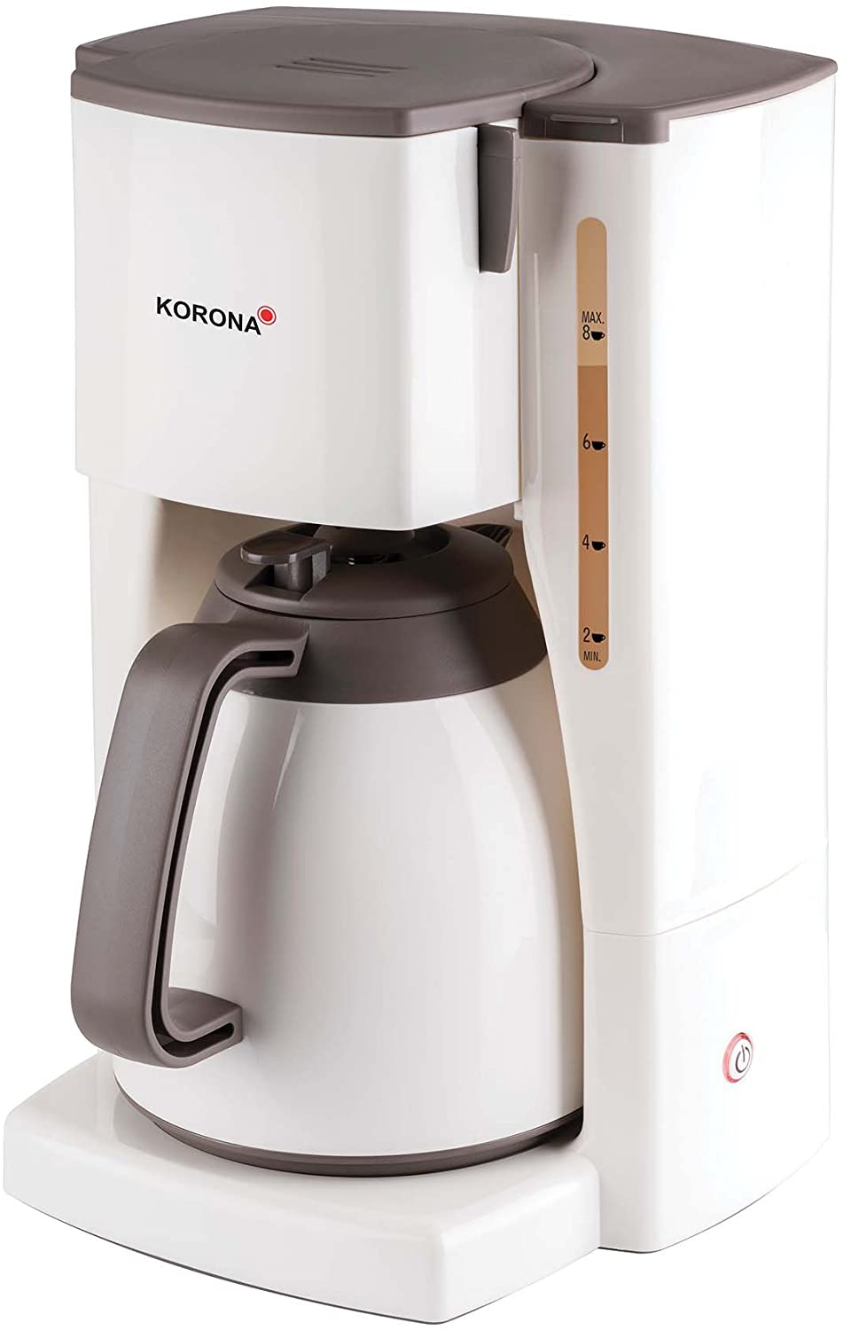Korona 10410 Coffee Machine with Thermal Jug - Filter Coffee Machine with Capacity for 8 Cups of Coffee, Cream Brown