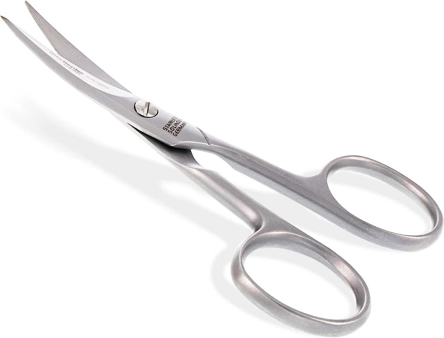 Otto Herder Professional Nail Scissors 10.5 cm, Rustproof from Solingen, Scissors with Sharp Curved Blade Made of Stainless Steel and One-Sided Micro-Teeth for Care of Fingernails and Toenails