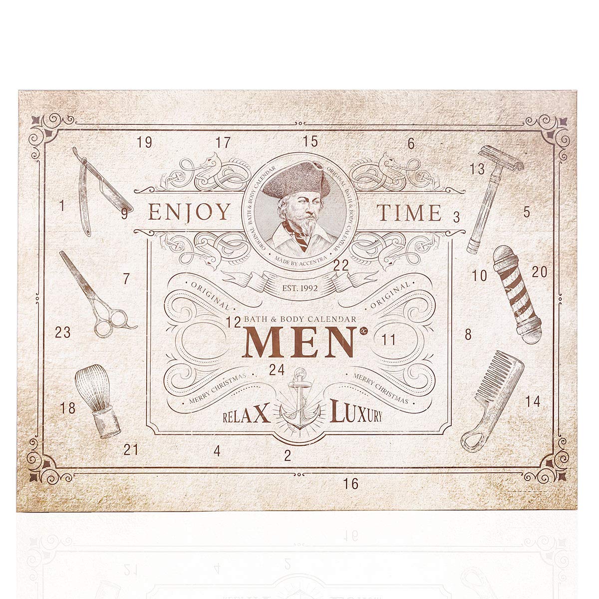 Accentra Advent Calendar for Men with 24 Bath, Body Care and Accessories, Products for a Varied and Pampering Advent Season