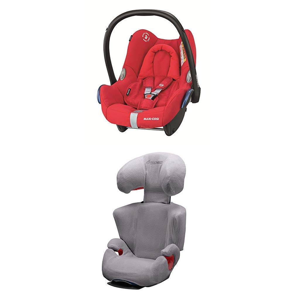 Maxi-Cosi Rodi AirProtect Child Seat, Group 2/3 (15-36 kg), Nomad Sand (Beige) + Summer Cover for Rodi AirProtect and Rodi XP Child Seat, Cool Grey
