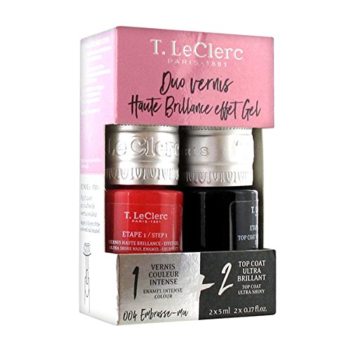 T. LeClerc Duo Nail Polish High Gloss Gel Effect 2 x 5ml, ‎004 embrasse-moi