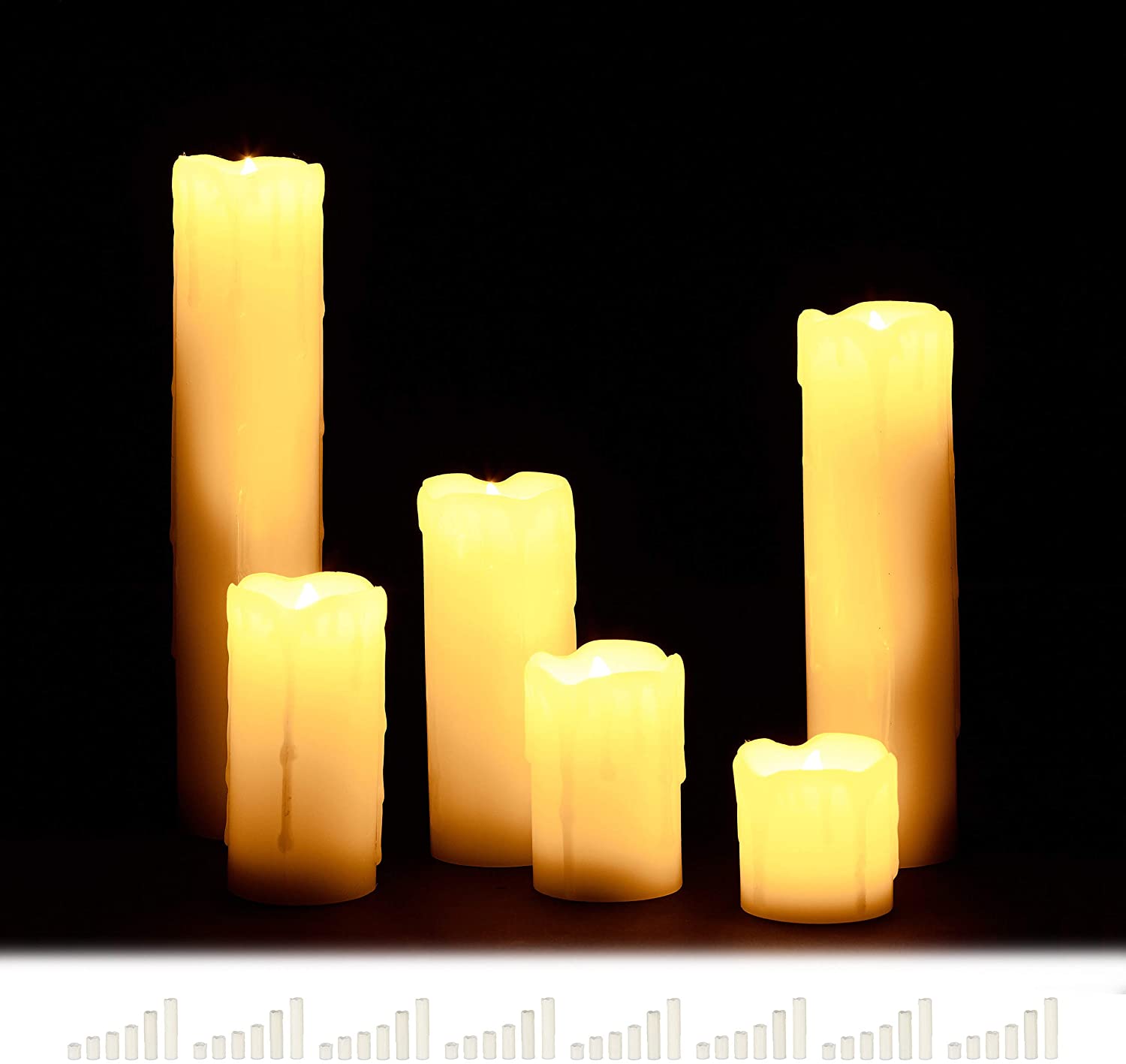 48 X Led Candle Set Real Wax Flameless Electric Candles Flickering Battery 