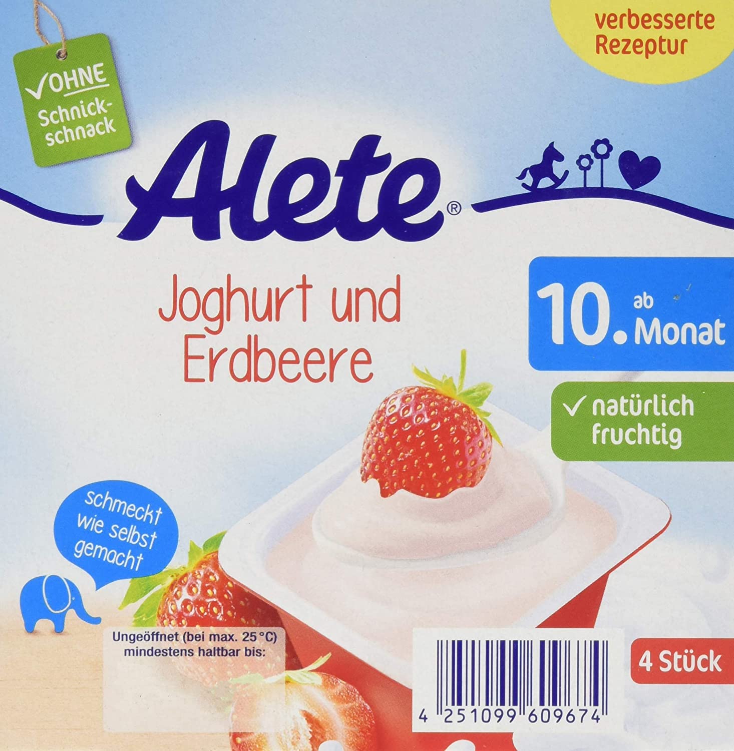 Alete deliberately dessert yoghurt and strawberry, from the 10th month, 400g