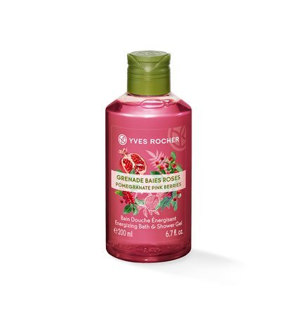 Yves Rocher LES PLAISIRS NATURE Shower Bath Pomegranate Pink Pepper, Aroma Foam Bath & Nourishing Shower Gel, 1 x Bottle 200 ml
