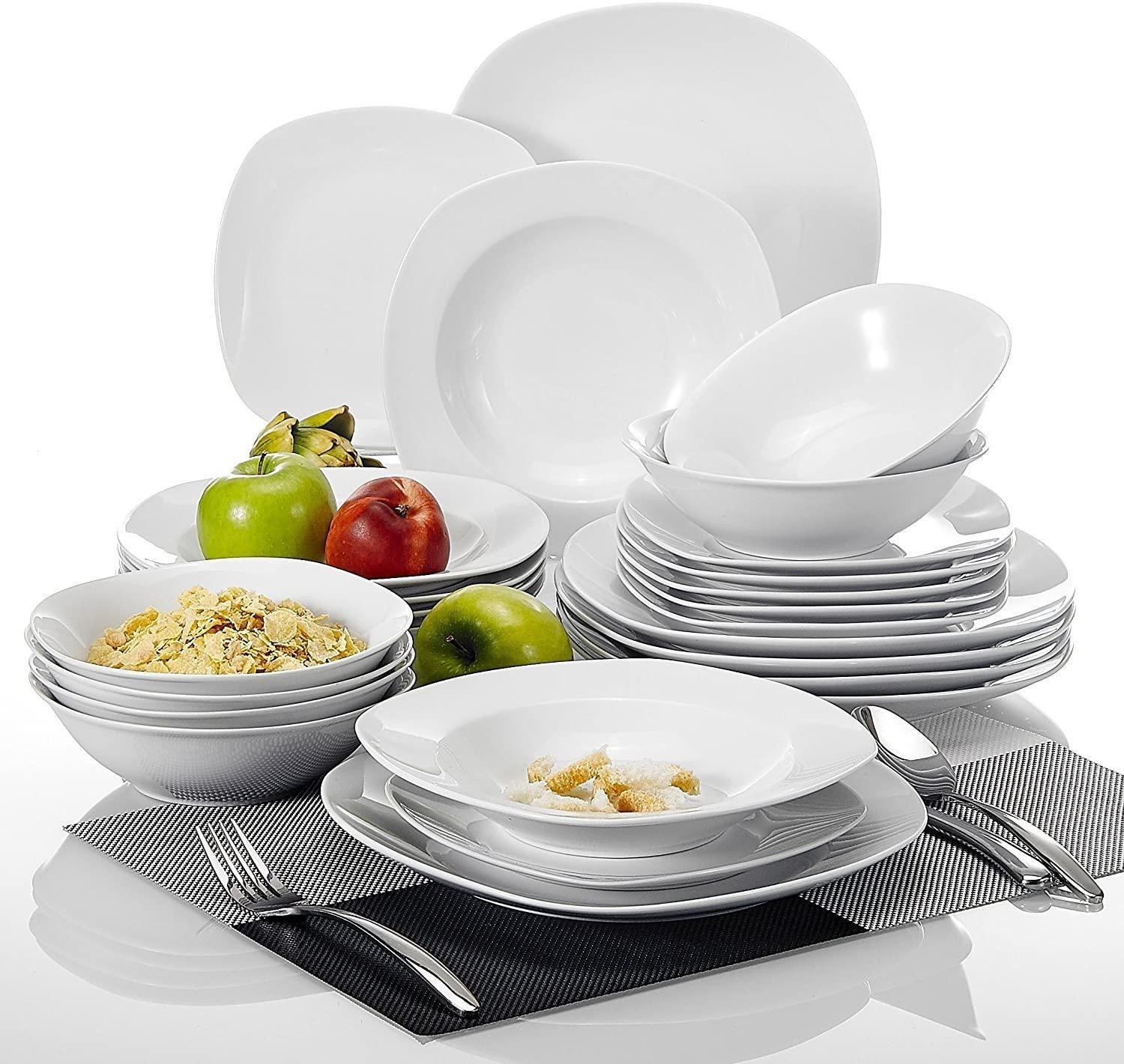 Elisa Malacasa Series 24 Pieces Porcelain Dinner Service Crockery Set 6 Des