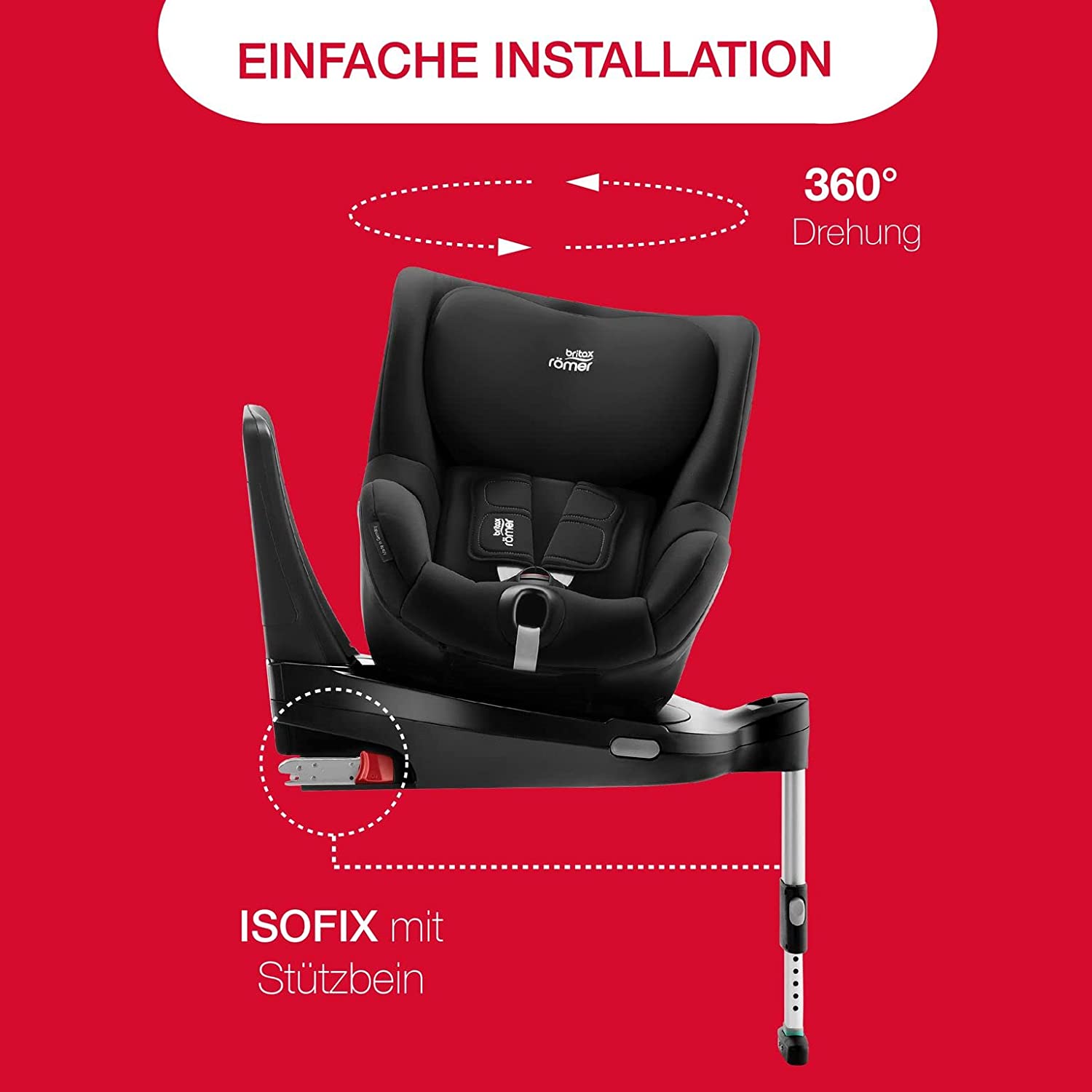 Britax Römer Dualfix Car Seat from Birth / 3 Months to 4 Years, Isofix Group 0+/1 Cosmos Black