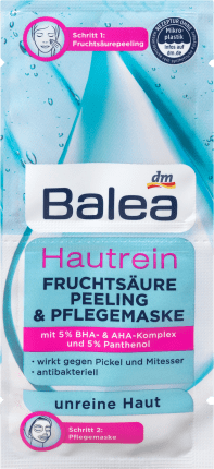 Balea Fruit acid Peeling & Skin care mask, 16 ml