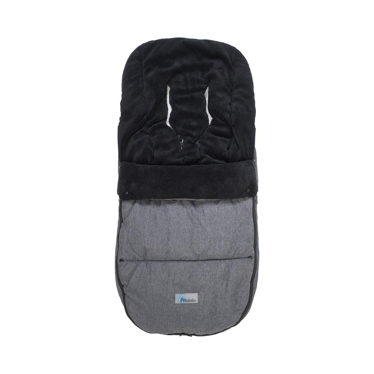 Altabebe AL2280P-53 Travel Winter Foot Muff for Bugaboo and Joolz Light Grey / Black