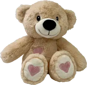 Plush bear with heart, brown, 1 pc