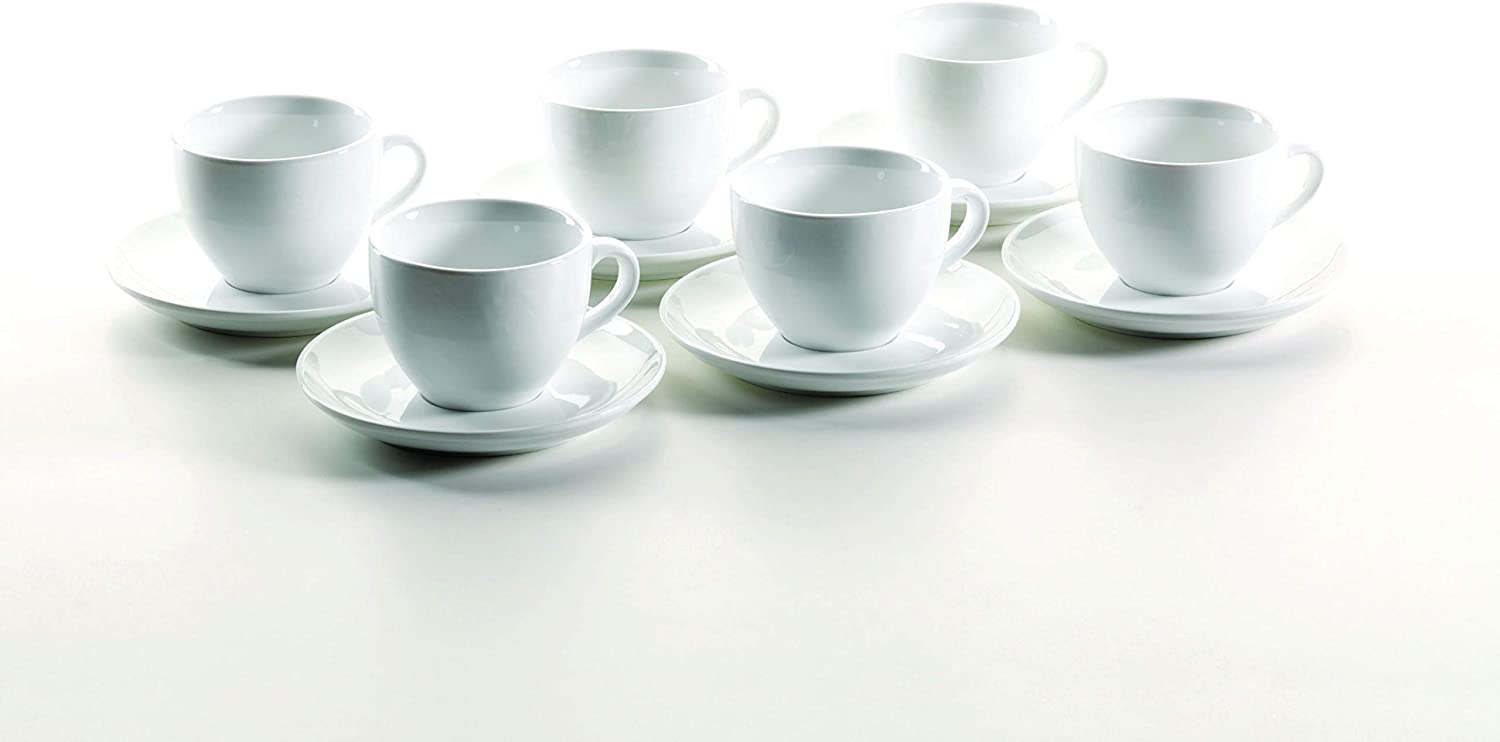 Maser Domestic Professional Colombia 927228 6 Cappuccino Cups 220 ml with Saucers 15 cm
