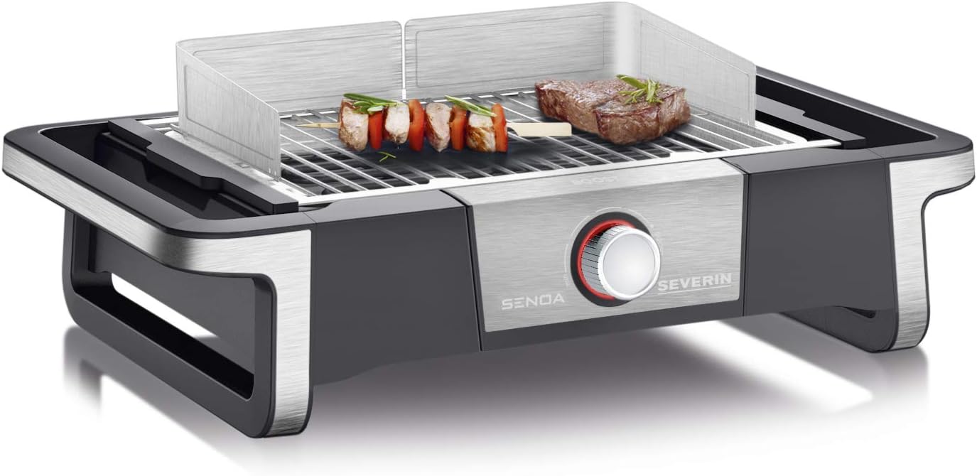 Severin Senoa Boost PG 8113 Grill with 500 °C BoostZone and SafeTouch Housing, 3000 Watt, Black