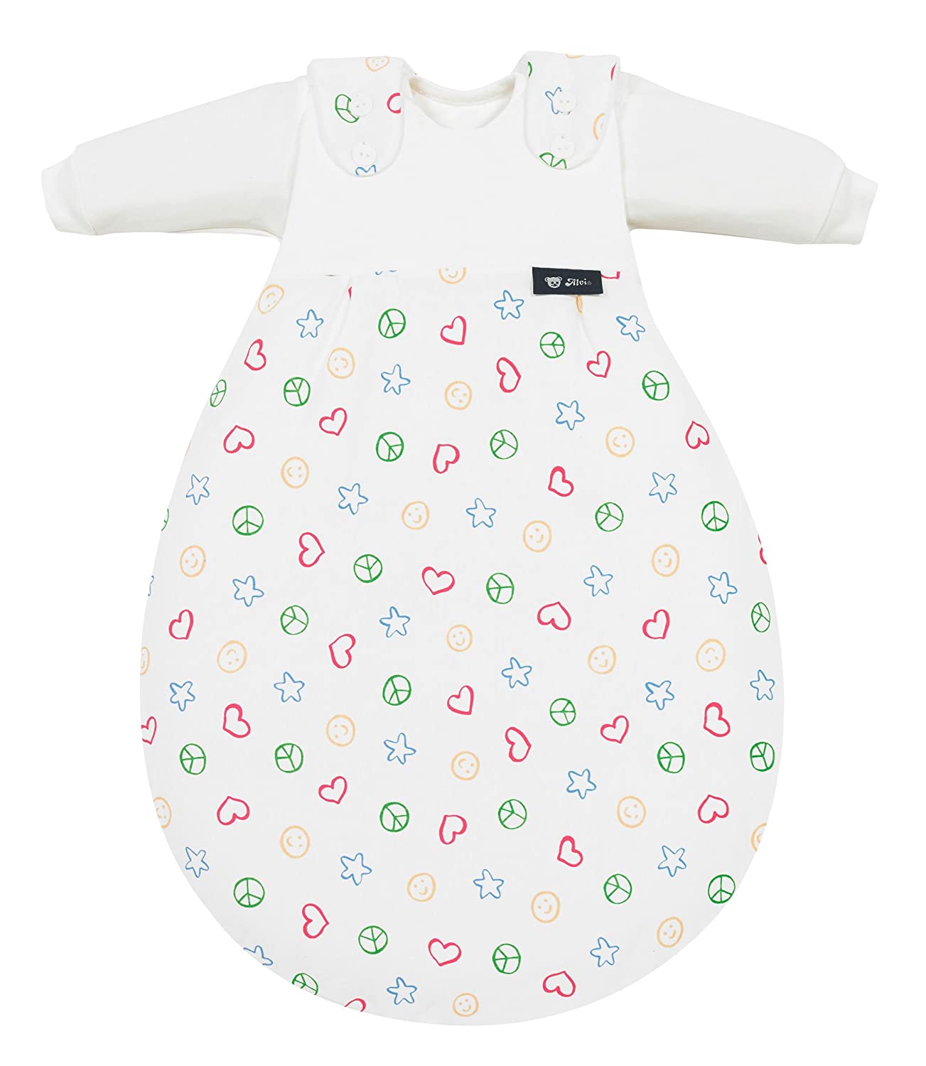 ALVI Baby-Mäxchen Baby Sleeping Bag Single Jersey 80 / 86 white/colourful