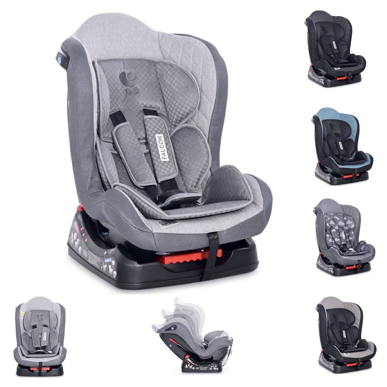 Lorelli Falcon Child Seat Group 0+/1 (0-18 kg) Reboard Adjustable Backrest Colour: Dark Grey