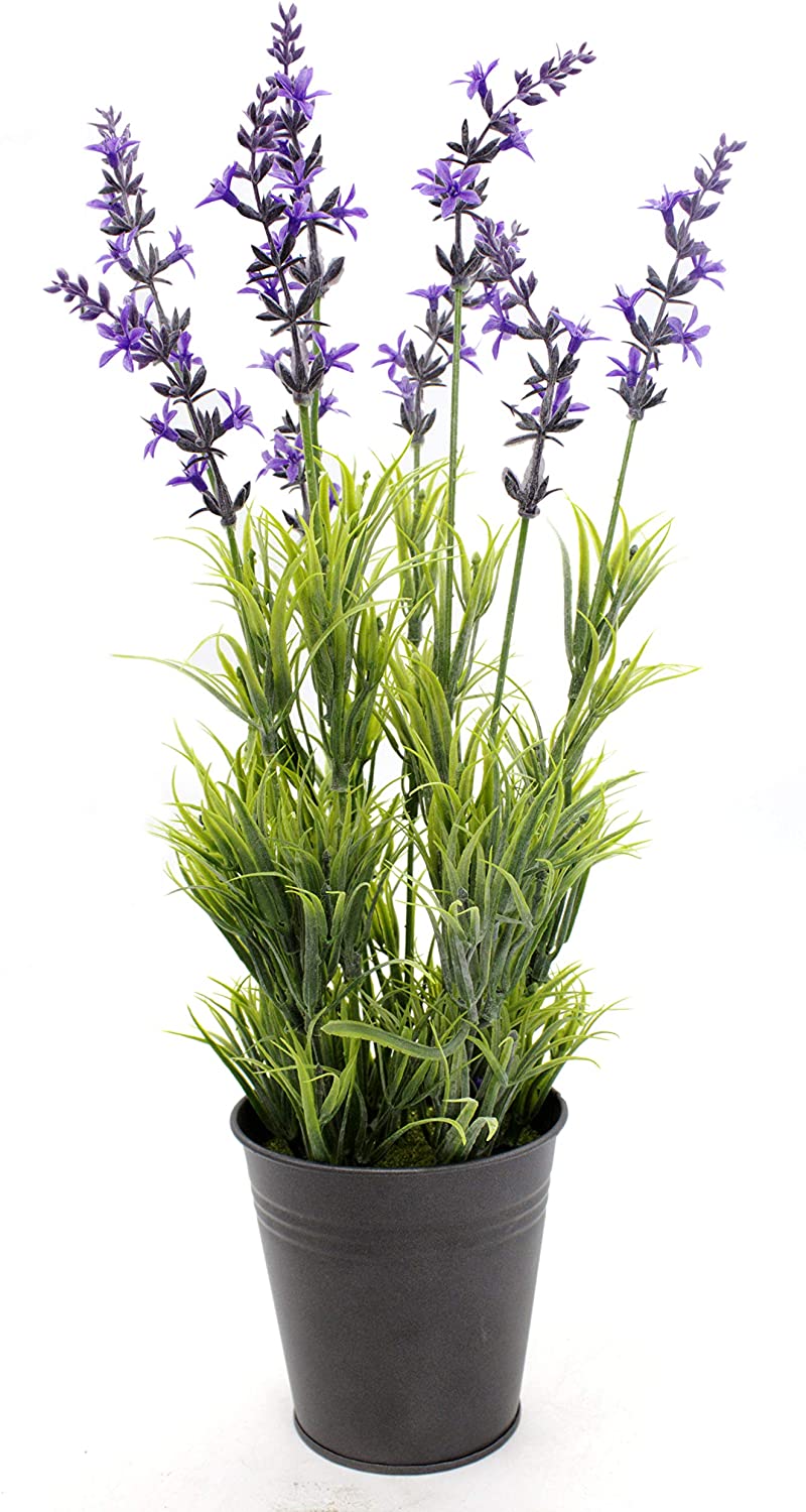Daro Deko Artificial Lavender Plant With Metal Pot