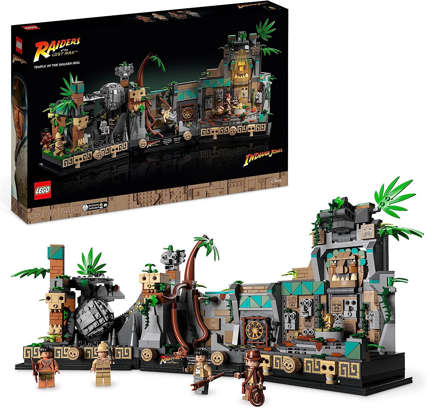 LEGO 77015 Indiana Jones Temple of Golden Goddess Model Kit for Adults, Hunter Of The Lost Treasure Film Set With Interactive Functions and Mini Figures