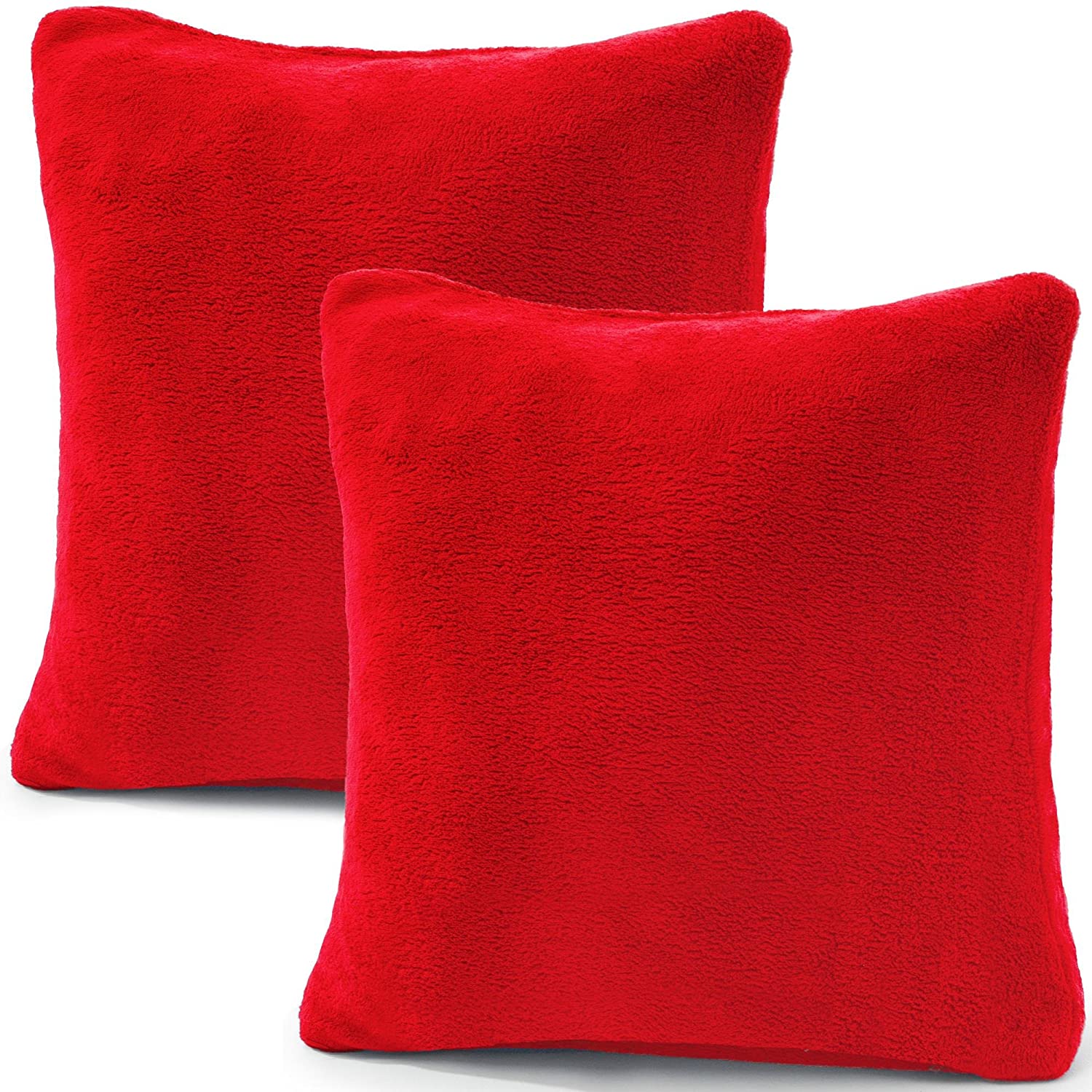 Celinatex Set Of 2 Cushion Covers, 40 X 40 Cm, Double Pack, Coral Fleece Cu