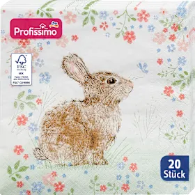 Napkins \"Flower Bunny\" (33x33 cm), 20 pcs