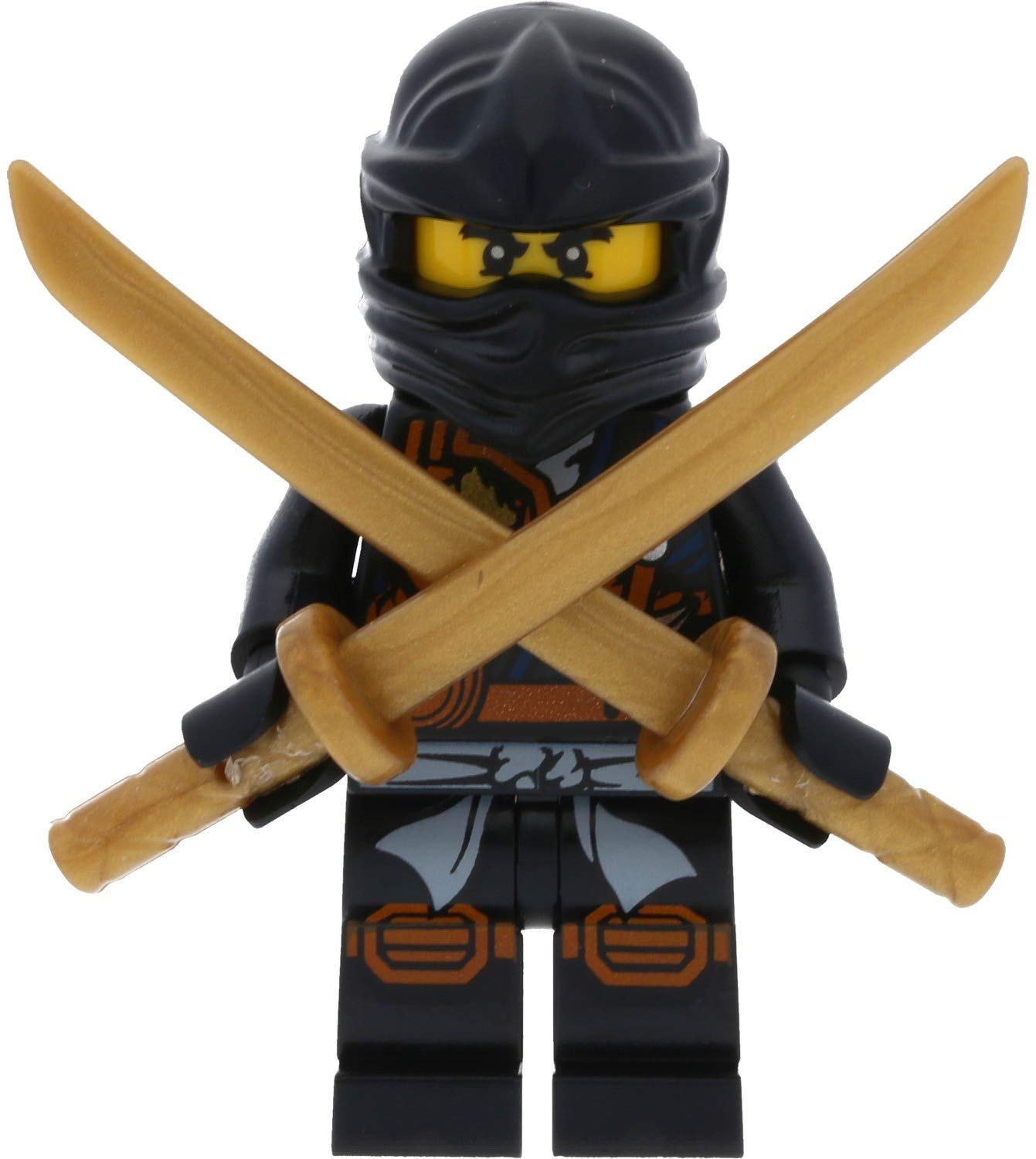 Lego Ninjago Minifigure Cole Knee Pads Of Set 70747 With 2 Swords