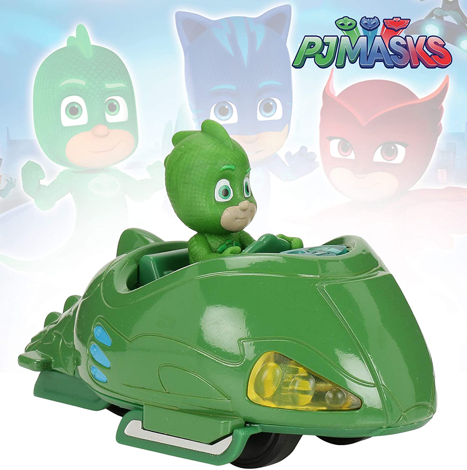 Dickie Toys Pj Masks Mission Racer Gekko Die-Cast Vehicle With Free Wheel L