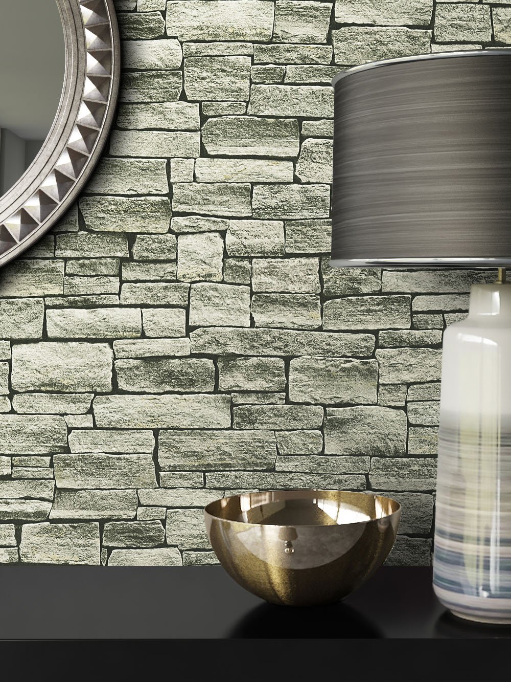 Newroom Design Stone Wallpaper Design Grey Beautiful Stylish Wallpaper In Stone Wall Desig