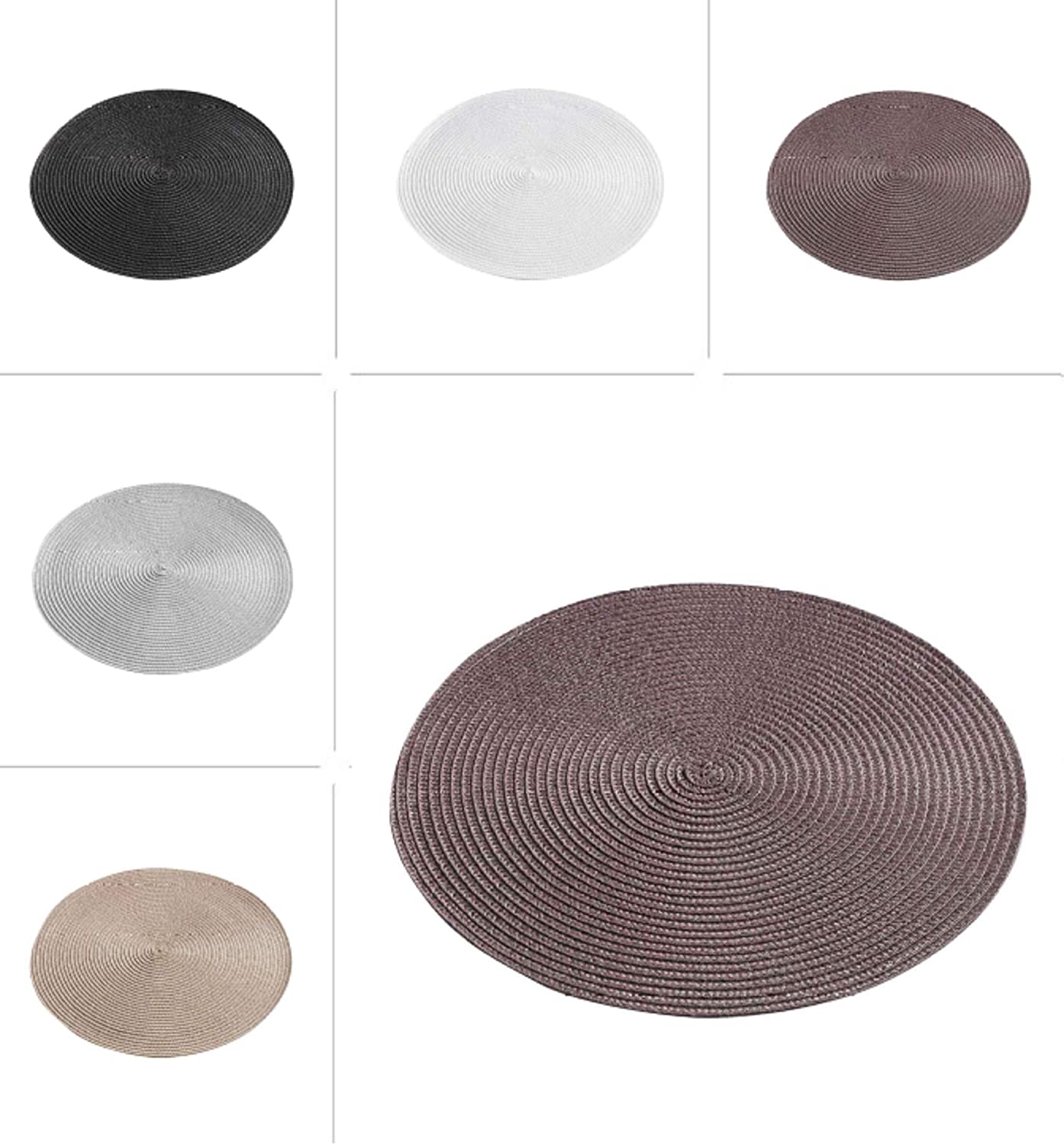 one-home Place mats, 35 cm Diameter, Round Coaster Place Mats, Set of 2 to 