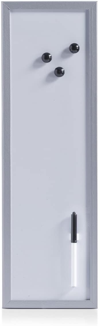 Zeller 11535 Magnetic White Board 20 X 60 Cm Aluminium Grey
