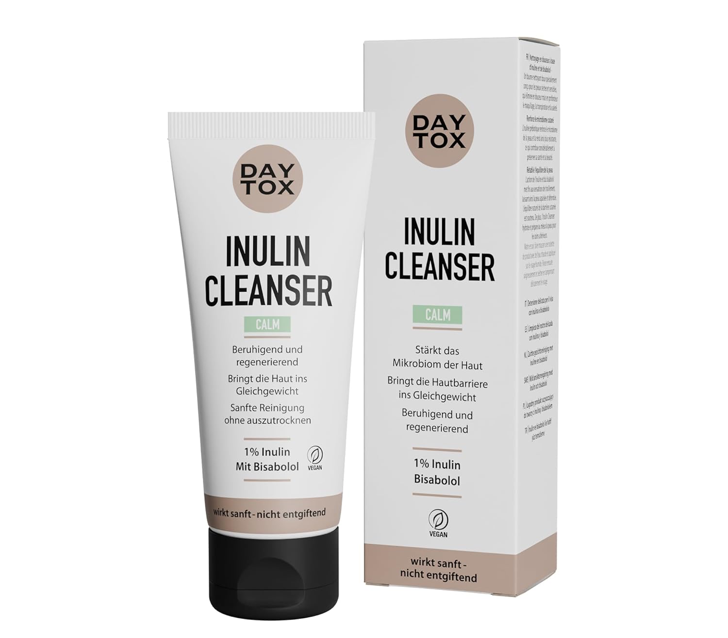 Inulin Cleanser - Gentle Cleansing Balm for very dry and sensitive skin - 1% Prebiotic inulin - Made in Germany - Daytox - 125 ml