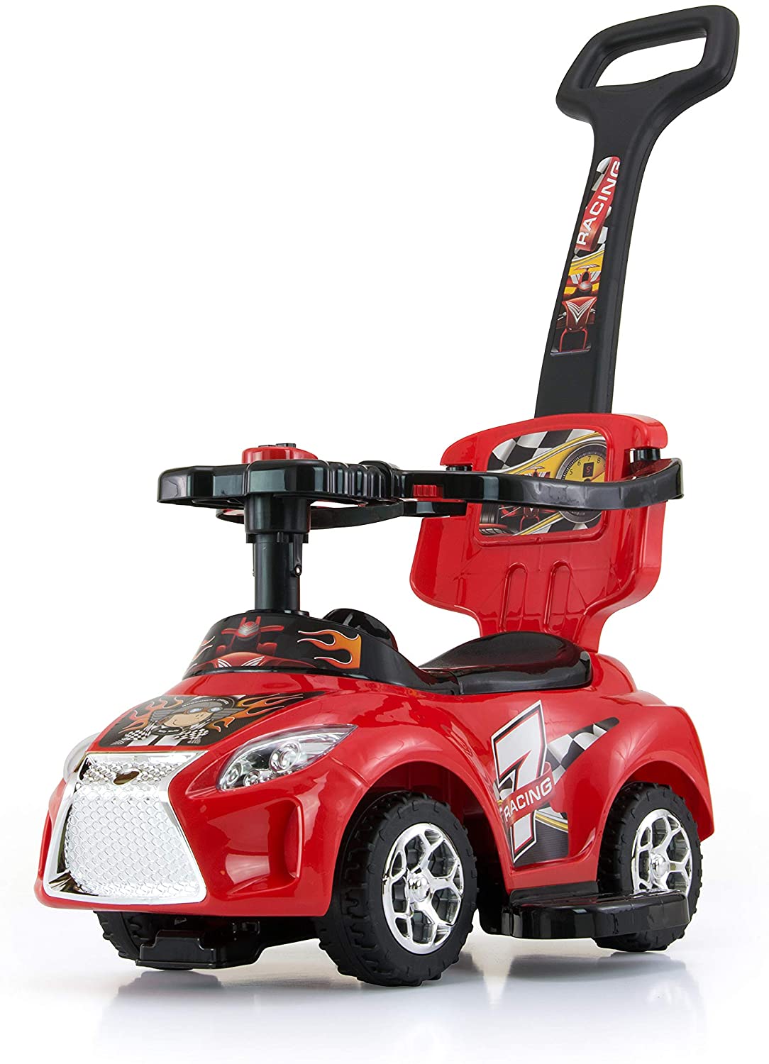 Milly Mally 5901761122275 – 3 W 1 Non-Slip Car – Red