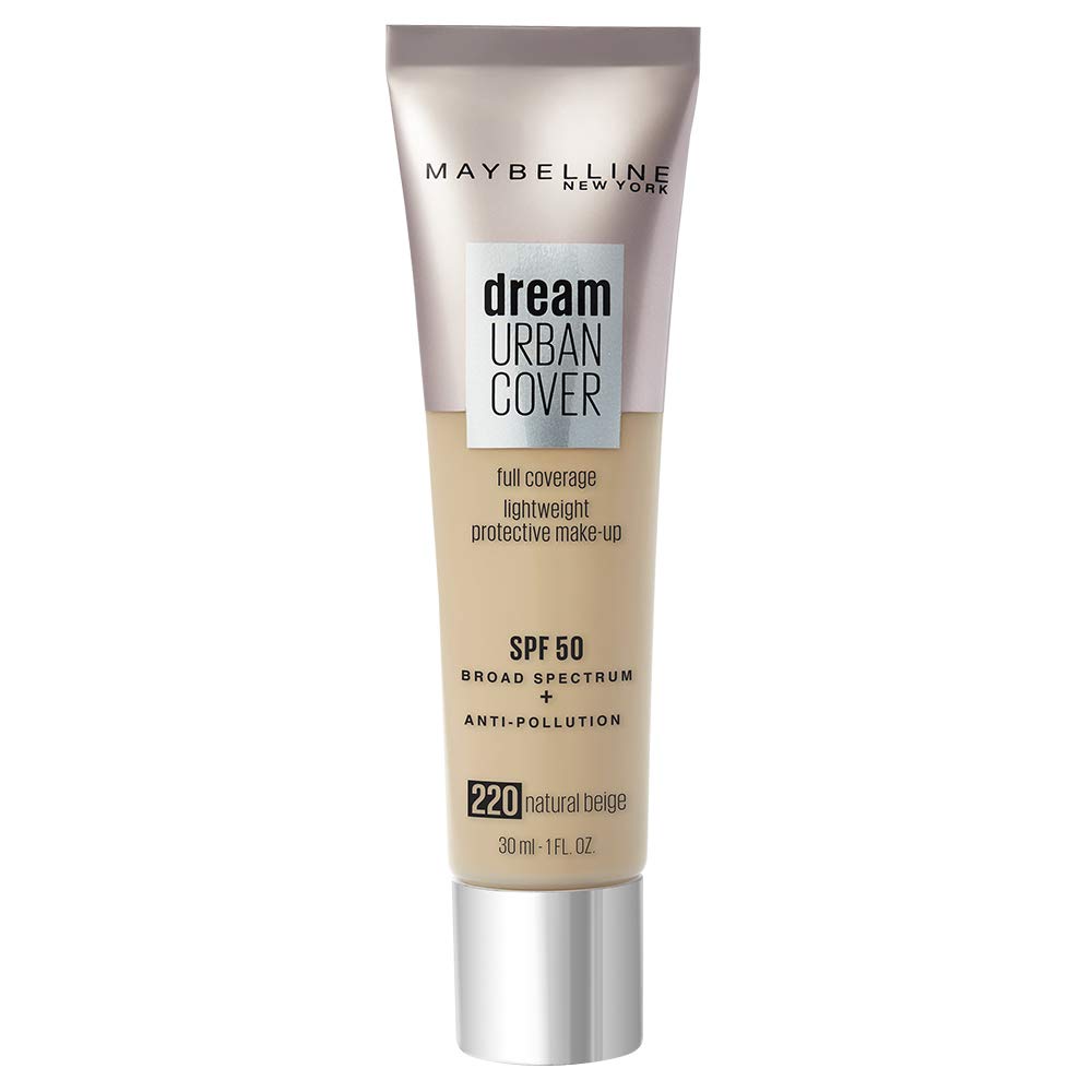 Maybelline New York Dream Urban Cover Full Coverage Protective Make-Up, 220 Natural Beige, Pack of 1 (1 x 30 ml), ‎220 beige