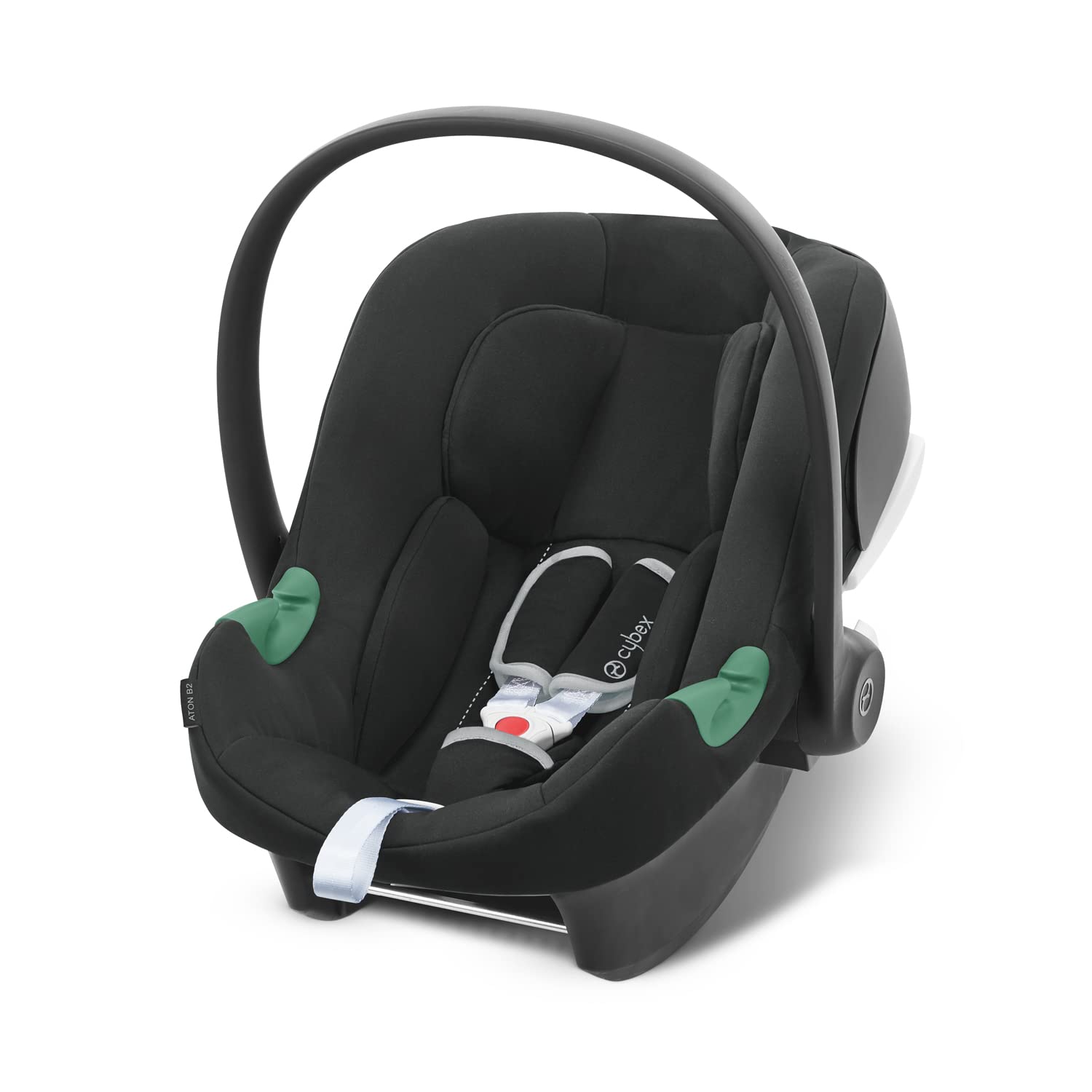 CYBEX Aton B2 i-Size Baby Car Seat from Birth to Approx. 24 Months, Max. 13 kg, Includes Newborn Insert, SensorSafe Compatible, Volcano Black