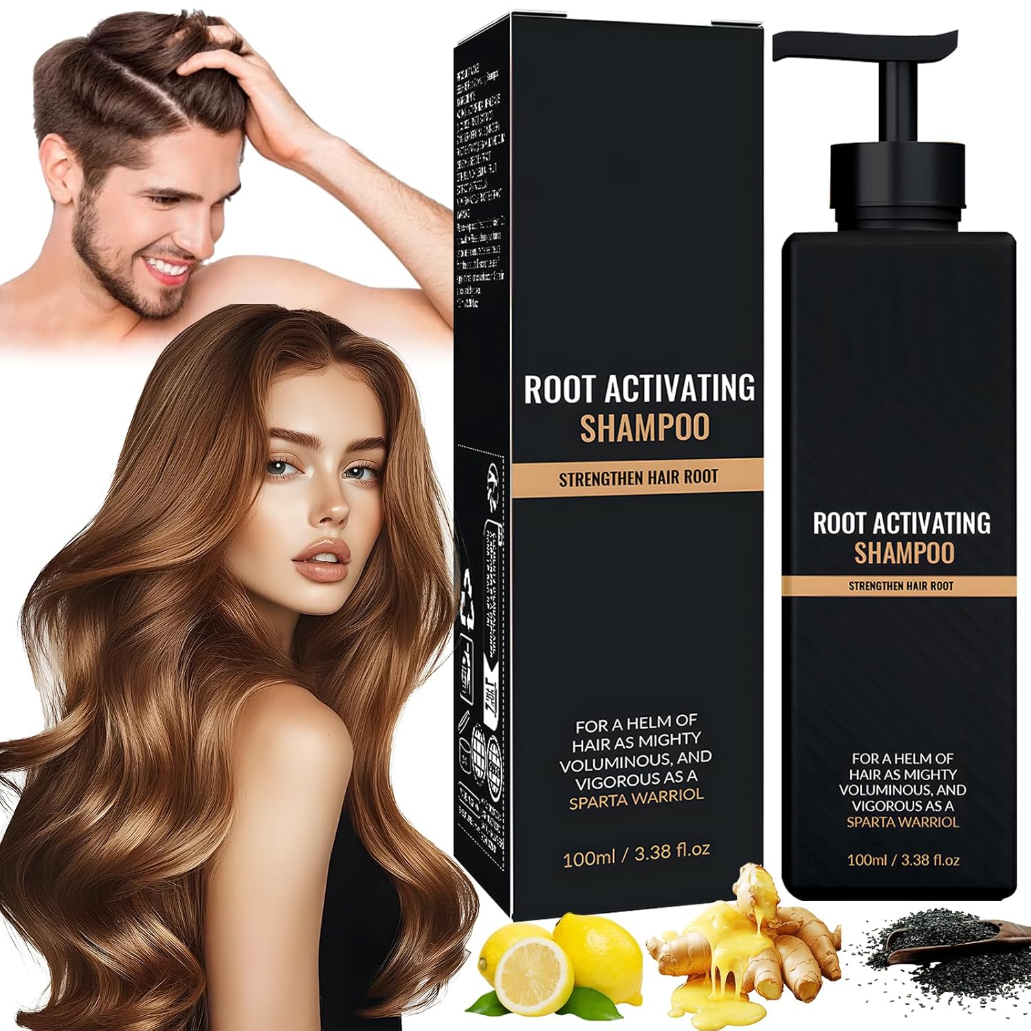 Spartan Shampoo, Natural Shampoo Against Hair Loss Women Men, Spartan Root Activator Shampoo, Hair Shampoos, Anti Hair Loss Shampoo, Hair Growth Shampoo 100 ml, Hair Care Promotes Hair Growth