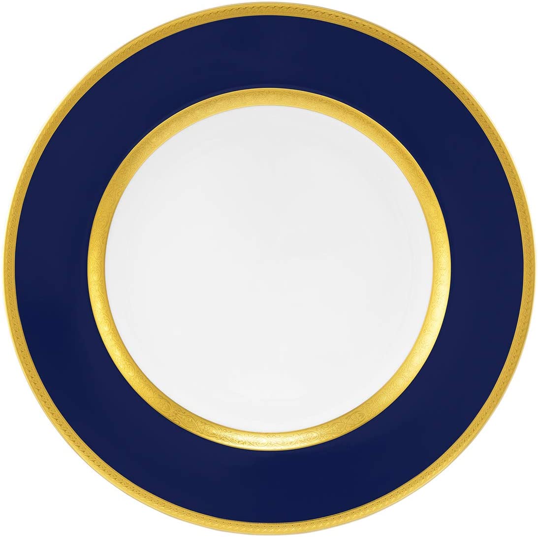 Seltmann Weiden 001.739679 Constanza Shamal Flat Round Plate, Gold/Blue