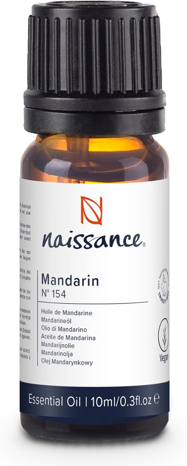 Naissance Mandarin Oil (No. 154), 10 ml, 100% Natural Pure Cold Pressed Mandarin Essential Oil for Natural Cosmetics, Aromatherapy, Oil Burners, Fragrance Oil for Aroma Diffusers