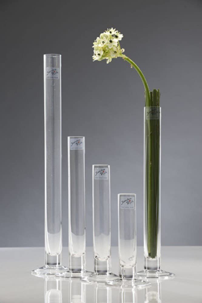 Glass vase Solifleur cylindrical clear 30 cm Ø 3 cm hot cut by Sandra Rich