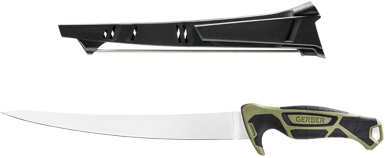 Gerber 30-001448 Fishing Knife with Sheath and Whetstone, Controller 8 Inches, Blade Length: 21 cm