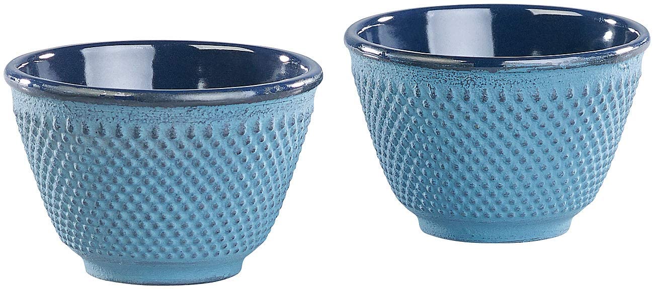 Rosenstein & Söhne Teecup: Set of 2 Asian Teacups made of Cast Iron and Enamel Teacup Teacups (Japanese Teacup)