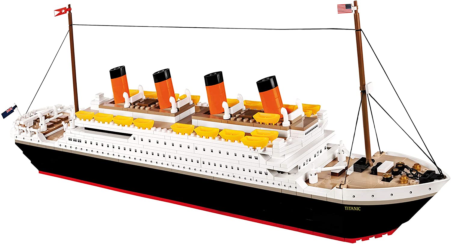 Cobi 1914A R.M.S. Titanic Construction Toy, Black/White/Orange/Yellow