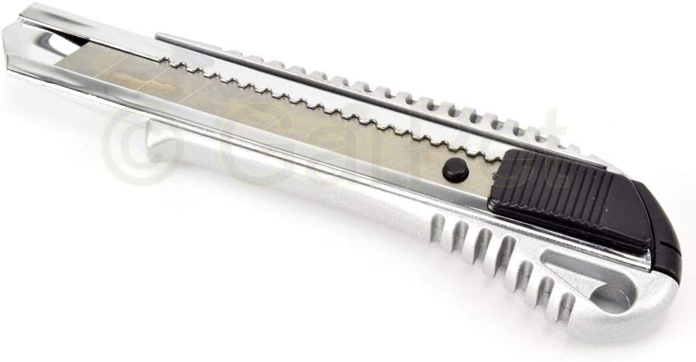 Cutter 18 mm Metal Aluminium Carpet Knife Cutter Package Wallpaper Cardboard Katter Knife Pack of 1