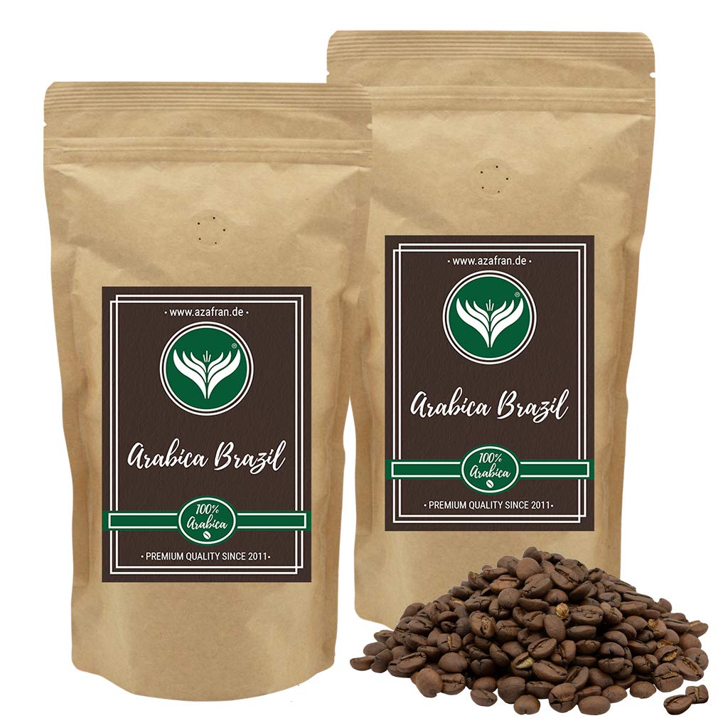 Azafran Coffee Beans 100% Arabica from Brazil Light Premium Roasting Mild 1 kg
