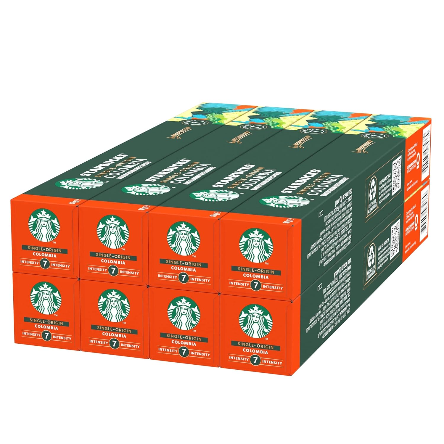 STARBUCKS Single-Origin Colombia by Nespresso Medium Roast Coffee Capsules 8 x 10 (80 Capsules)